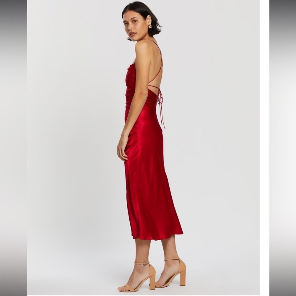 Shona Joy Wright ruched backless slip dress